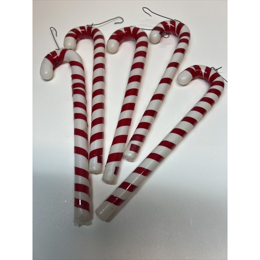 Vintage ︱Candy Cane Ornaments ︱Christmas  Plastic Lot 5